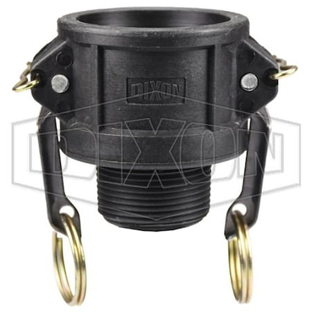 Dixon Type B Cam and Groove Coupler, 1-1/2 x 1-1/4 in Nominal, Female Coupler x MNPT End Style, Polypropyl PPB125